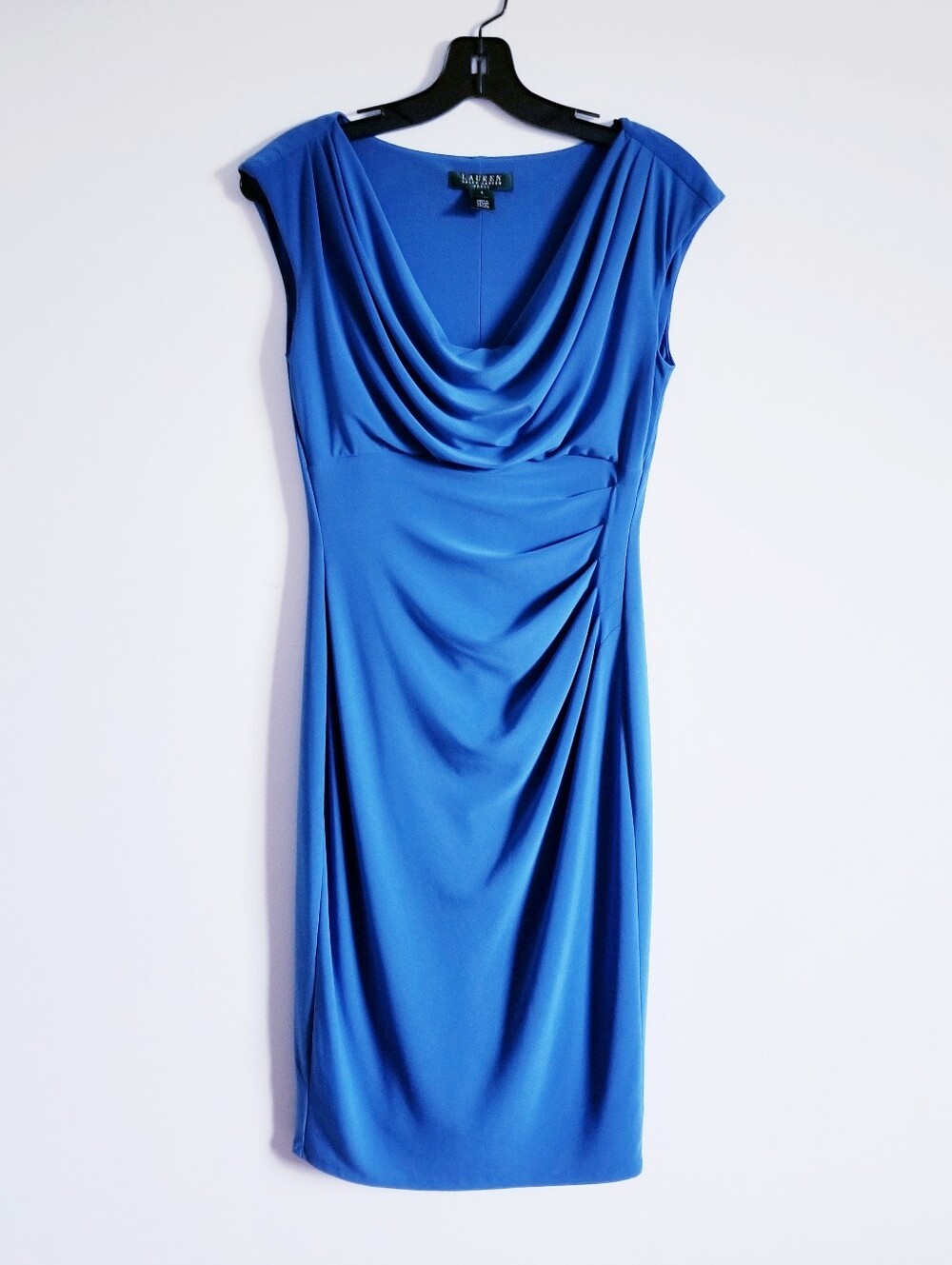 Lauren Ralph Lauren Royal Blue Draped Sheath Dress